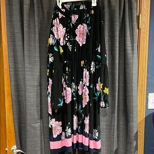 Floral Black Sleeveless Dress